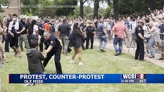 ProPalestinian protestors face counterprotestors at Ole Miss [upl. by Ronica680]