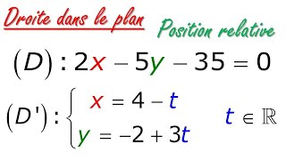 la position relative de deux droites dans le plan [upl. by Bolte]