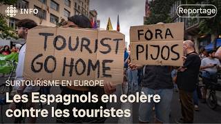 Manifestations pour dénoncer les impacts du surtourisme en Espagne [upl. by Fletch233]