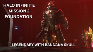 Halo Infinite Mission 2 Foundation Legenday with Bandana Skull [upl. by Kerrin]