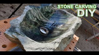 How To Carve A MarbleGranite Stone Sink bowl in a Day DIY [upl. by Sussman216]