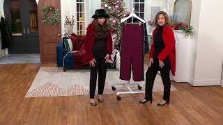 Susan Graver Liquid Knit PullOn SlimLeg Pants on QVC [upl. by Goodyear]