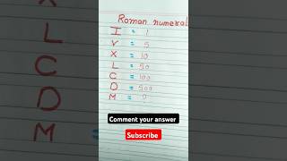 Roman numbers 1 to 1000  Roman numerals 1 sa 1000 tak Maths shorts shortsvideo maths [upl. by Torrence]