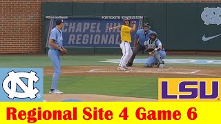 LSU vs 4 North Carolina Baseball Highlights 2024 NCAA Regional Site 4 Game 6 [upl. by Hsekar]