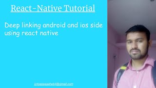 Deep linking android and ios side using react native [upl. by Josefina]