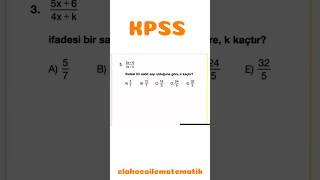 KPSS MATEMATİK SORU ÇÖZÜMÜ kpss matematik [upl. by Mloc686]