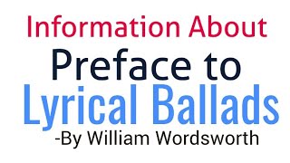 information about Preface to lyrical ballads by William Wordsworth in hindi [upl. by Maite954]