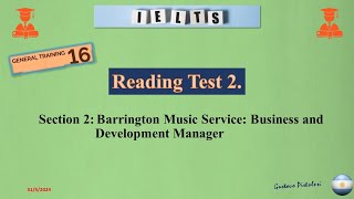 Reading Test 2 Seccion 2 Barrington Music Service Business and Development Manager [upl. by Ynnoj647]