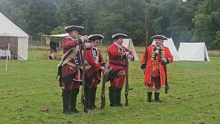 Alan brecks volunteer regiment at Leith hall jacobite reenactment inspection amp drill [upl. by Atirres]