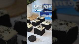 BROWNIES de OREO con 2 INGREDIENTES 💙 postresfaciles [upl. by Means]