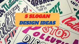 5 Slogan Designs  The Letter Dude [upl. by Annailuj]