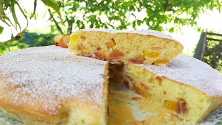 TORTA CON PESCHE E AMARETTI ricettedolci dolciestivi torte [upl. by Nathanael]