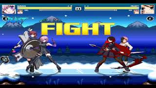 MUGEN Request Mash Kyrielight and Noel Aizome VS Ruby Rose and Neopolitan [upl. by Xxam134]