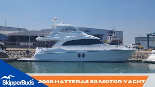 2009 Hatteras 60 Motor Yacht Tour SkipperBuds [upl. by Burne]