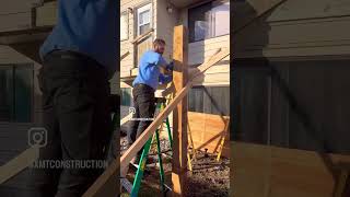 Posts and beams cut for this new balcony deckconstruction homeimprovement deckremodel customdeck [upl. by Channa519]