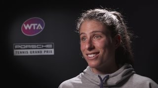 Interview Johanna Konta GBR  Porsche Tennis Grand Prix 2017 [upl. by Gnaht249]