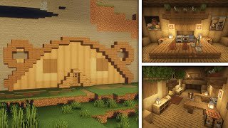 Minecraft Tutorial 🐻 Cute Bear Mountain House  Hobbit Hole 🏠 [upl. by Nnaaras]