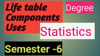 life table  components  degree  statistics  Applied statistical II [upl. by Euphemie]