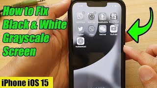 iPhone iOS 15 How to Fix Black amp White Grayscale Screen [upl. by Rhu]