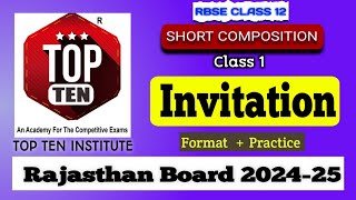 Invitation Writing Class 12  Invitation amp Replies Class 12 [upl. by Linzer]