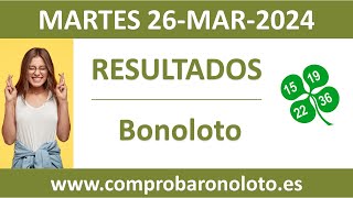 Resultado del sorteo Bonoloto del martes 26 de marzo de 2024 [upl. by Charters]