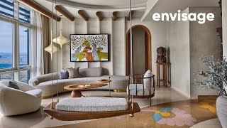 Advaita A Stunning IndoWabi Sabi Apartment Tour in Gurugram  Envisage Architecture [upl. by Eelrac]