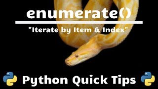 Python Enumerate Function  Python Quick Tips [upl. by Eillil805]