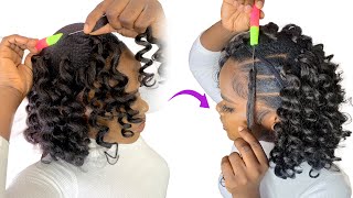 NO CORNROW NO LEAVE OUT Easy Crochet Hairstyle Using Braid Extension [upl. by Ranique846]