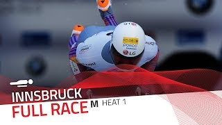 Innsbruck  BMW IBSF World Cup 20172018  Mens Skeleton Heat 1  IBSF Official [upl. by Tenner]