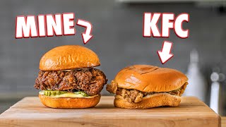 Making The KFC Chicken Sandwich At Home  But Better [upl. by Atwekk]