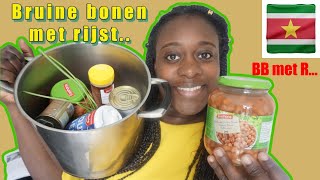 Hoe maak je Surinaamse Bruine bonensoep I How to Rice and beans recipe [upl. by Nosoj]