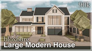 Bloxburg  Large Modern House Speedbuild exterior [upl. by Sucam350]