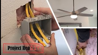 Running wire for a ceiling fan in a finished ceiling amp wall [upl. by Jehoash]