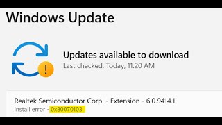 Fix Realtek Semiconductor Driver Install Error 0x80070103 On Windows 11 [upl. by Doralynne]