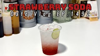 Cafe Vlog EP1492  Strawberry Soda  Strawberry drinks  Soda drinks [upl. by Akilat]