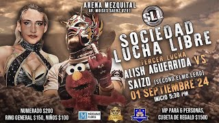 Saizo ft Elmo Lero vs Alish Aguerrida  Sociedad Lucha Libre 09012024  Arena el Mezquital [upl. by Ahtnama]