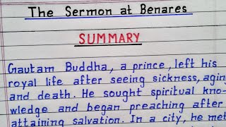 NCERT  Summary of The Sermon at Benares  Class 10 English  Chapter 10  Lesson 10 [upl. by Acirret760]