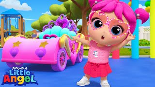 My Pink Car  Toy Carriage Makeover  Little Angel Kids Songs amp Nursery Rhymes [upl. by Aridan]