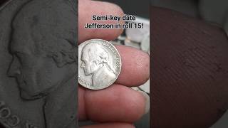 Semikey Date Jefferson Nickel makes an appearance in roll 15 coinrollhunting semikey sweet [upl. by Raine]