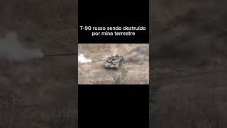 T90 russo destruído por mina terrestre [upl. by Arahd485]