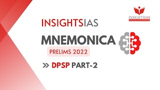 Directive Principles of State Policy Part 2  Polity  Prelims 2022  InsightsIAS Mnemonica [upl. by Evoy625]