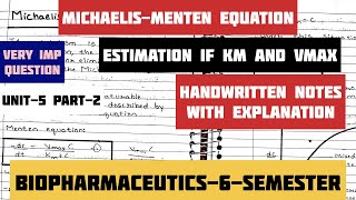 Michaelis menten kineticsEstimation of Km and Vmax concentrationNonLinear pharmacokinetic [upl. by Enneillij296]