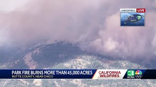 Park Fire in Northern California  Arrest Made  Wildfire updates at noon on July 25 2024 [upl. by Tranquada]