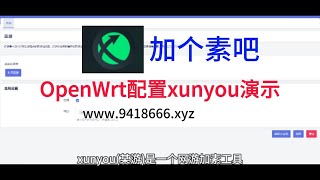 OpenWrt配置xunyou演示 [upl. by Ivon]