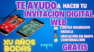 🎀 hacer una INVITACIÓN DIGITAL💌❓ TE AYUDO A HACER LA TUYA  PARTE 1 [upl. by Gris]