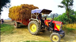 Eicher 242 tractor is transporting paddy in trolley after a long time  Eicher 242 tractor [upl. by Emanuela]