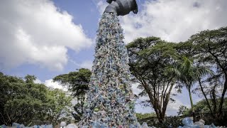 Marine plastic waste turned into school desks and chairs in Kenya [upl. by Inimak654]