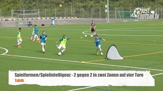 Fussballtraining 2 gegen 2 in zwei Zonen  Spielform  Taktik [upl. by Godbeare]