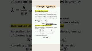 deBroglie Hypothesis  BSc Sy atomicstructure chemistry shorts science [upl. by Hoppe]