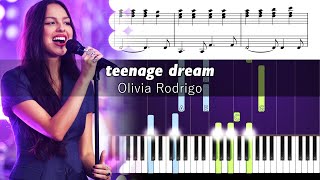 Olivia Rodrigo  teenage dream  Accurate Piano Tutorial with Sheet Music [upl. by Rellia]